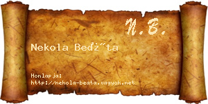 Nekola Beáta névjegykártya