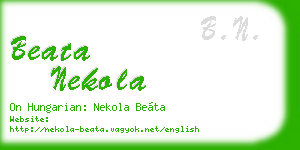 beata nekola business card